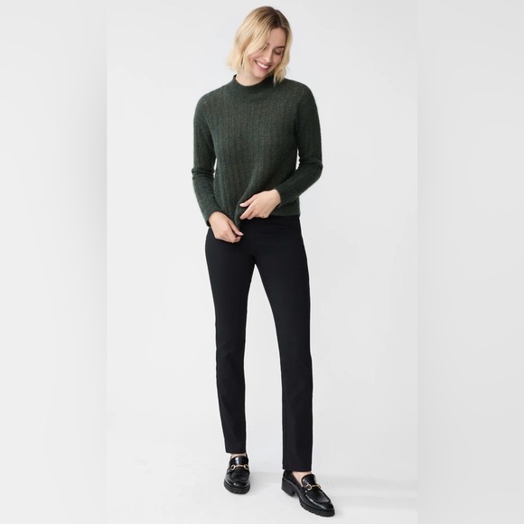 J Mclaughlin Pants - J McLaughlin Black Pull On Maisie Slim Straight Leg Stretch Pants Classic Preppy